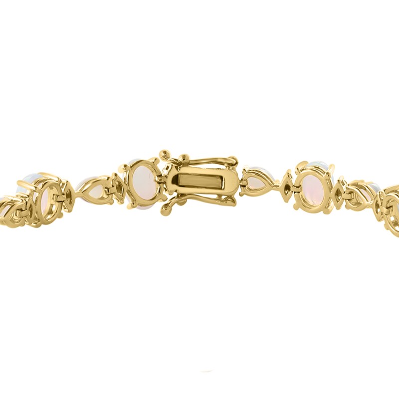 Main Image 2 of EFFY™ Collection Opal and 3/8 CT. T.W. Diamond Line Bracelet in 14K Gold