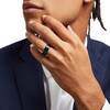 Thumbnail Image 2 of Men's 8.0mm Double Stripe Wedding Band in Tungsten with Black and Blue Ion-Plate