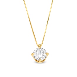 1 CT. Certified Lab-Created Diamond Solitaire Pendant in 14K Gold (F/SI2)