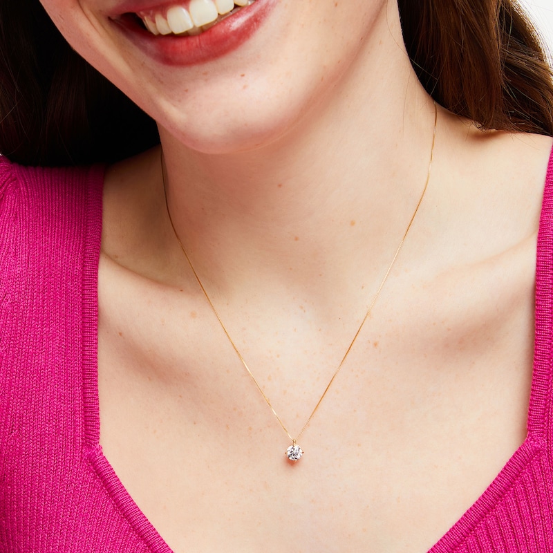 Main Image 2 of 1 CT. Certified Lab-Grown Diamond Solitaire Pendant in 14K Gold (F/SI2)