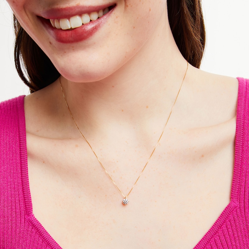 Main Image 2 of 1/2 CT. Certified Lab-Grown Diamond Solitaire Pendant in 14K Gold (F/SI2)