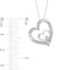 Thumbnail Image 2 of Diamond Accent Tilted Double Heart Pendant in Sterling Silver