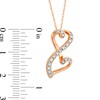 Thumbnail Image 3 of 1/10 CT. T.W. Diamond Infinity Double Heart Pendant in 10K Rose Gold