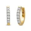Thumbnail Image 0 of 1/8 CT. T.W. Diamond Huggie Hoop Earrings in 10K Gold