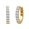 Thumbnail Image 1 of 1/8 CT. T.W. Diamond Huggie Hoop Earrings in 10K Gold