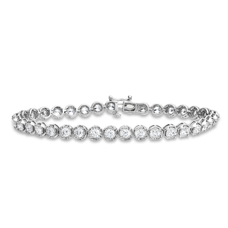 Main Image 3 of 4 CT. T.W. Certified Lab-Grown Diamond Tennis Bracelet in 10K White Gold (I/SI2)