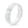 Thumbnail Image 3 of 6.0mm Engravable Brushed Satin Band in 14K White Gold (1 Line)