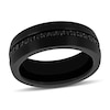 Thumbnail Image 1 of Men's 8.0mm Black Sapphire Wedding Band in Black Ion-Plated Tungsten