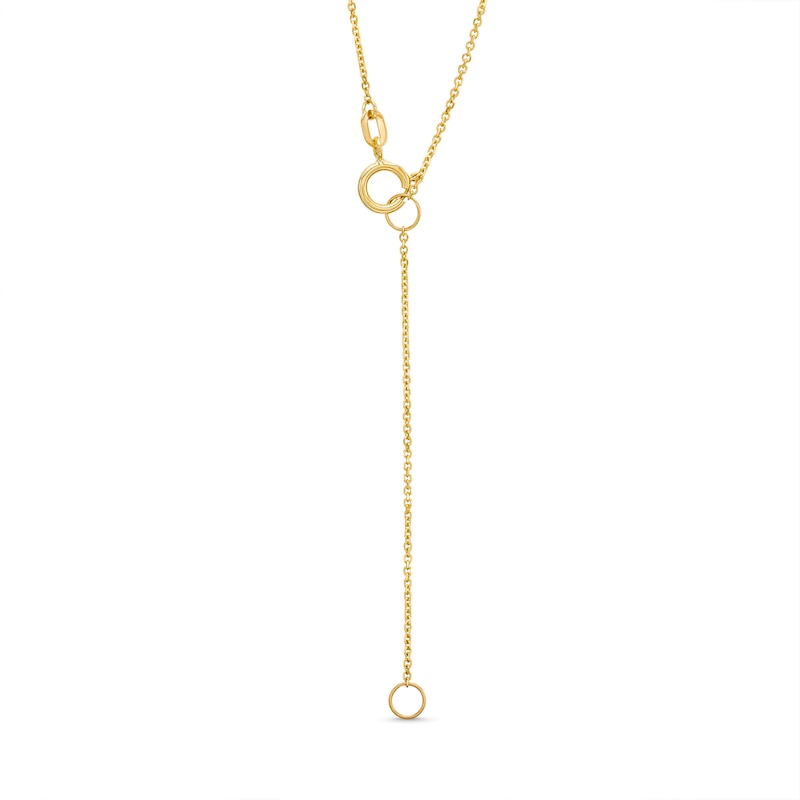 Main Image 3 of Blue Sapphire and 1/4 CT. T.W. Diamond Alternating Curved Bar Necklace in 10K Gold