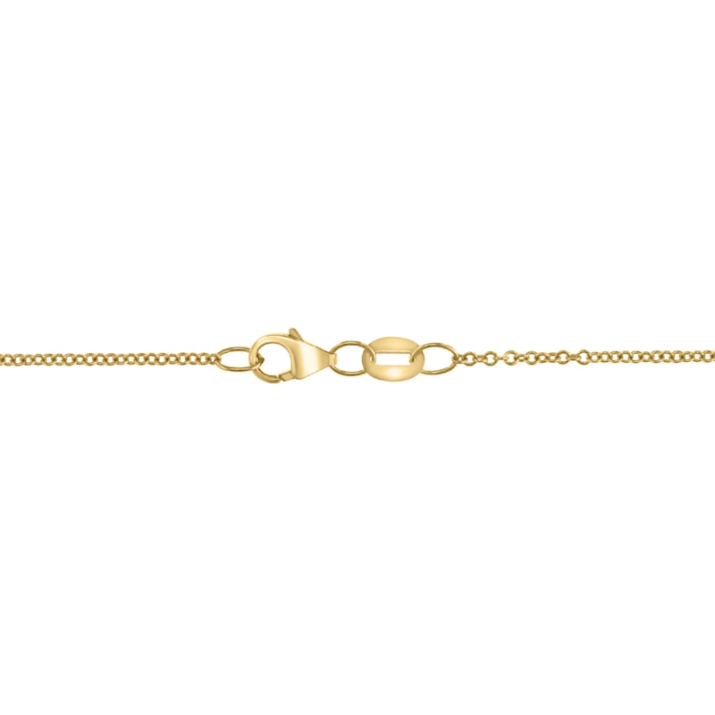 Main Image 2 of EFFY™ Collection Pear-Shaped London Blue Topaz and 1/10 CT. T.W. Diamond Frame Drop Pendant in 14K Gold