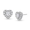 Thumbnail Image 0 of 1 CT. T.W. Certified Multi-Lab-Created Diamond Heart Earrings in 14K White Gold (F/SI2)