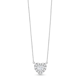 1/2 CT. T.W. Certified Multi-Lab-Grown Diamond Heart Necklace in 14K White Gold (F/SI2)