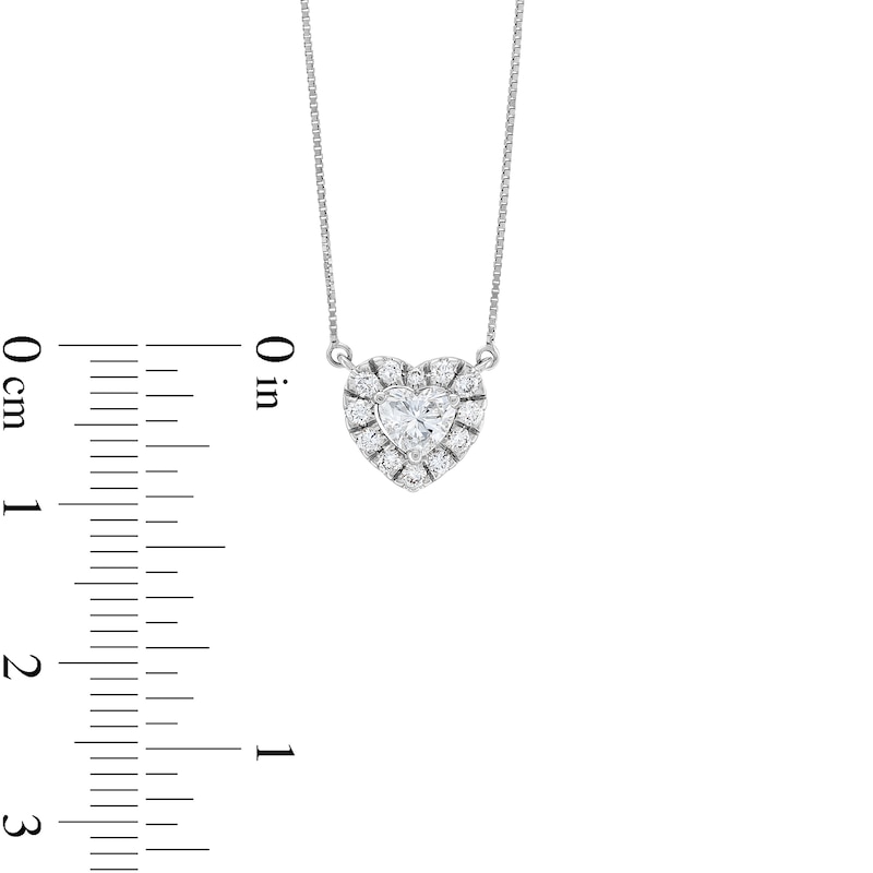 1/2 CT. T.W. Certified Multi-Lab-Created Diamond Heart Necklace in 14K White Gold (F/SI2)