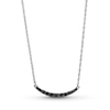 Thumbnail Image 1 of 1/2 CT. T.W. Black Diamond Curved Bar Necklace in Sterling Silver