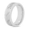 Thumbnail Image 2 of Men's 8.0mm Comfort Fit Diagonal Grooved Tungsten Wedding Band