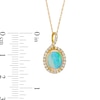 Thumbnail Image 3 of Oval Opal and 1/5 CT. T.W. Diamond Loop Frame Pendant in 10K Gold