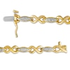 Thumbnail Image 3 of 1/5 CT. T.W. Diamond Alternating Marquise and Infinity Link Bracelet in 10K Gold - 7.25"