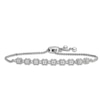 Thumbnail Image 1 of 1/3 CT. T.W. Diamond Alternating Clover Bolo Bracelet in Sterling Silver - 9"