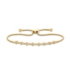 Thumbnail Image 1 of 1/4 CT. T.W. Diamond Alternating Clover Bolo Bracelet in Sterling Silver with 10K Gold Plate - 9"