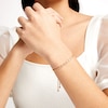 Thumbnail Image 2 of 1/4 CT. T.W. Diamond Alternating Clover Bolo Bracelet in Sterling Silver with 10K Gold Plate - 9"