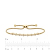 Thumbnail Image 3 of 1/4 CT. T.W. Diamond Alternating Clover Bolo Bracelet in Sterling Silver with 10K Gold Plate - 9"