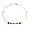 Thumbnail Image 1 of Pear Five-Stone Garnet Bracelet in 10K Gold