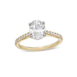 1-3/4 CT. T.W. Certified Oval Lab-Grown Diamond Engagement Ring in 14K Gold (F/VS2)