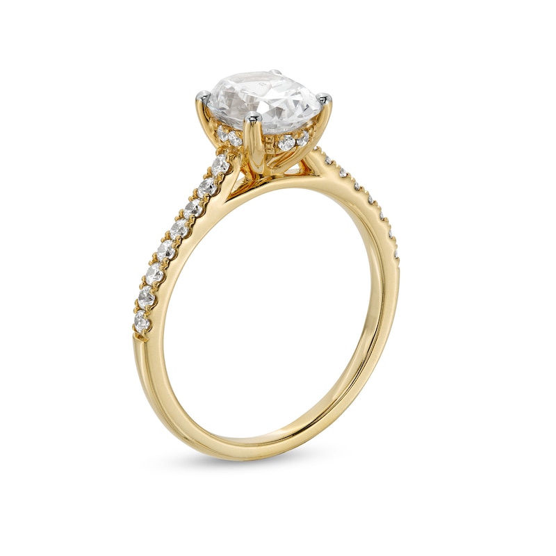 Main Image 3 of 1-3/4 CT. T.W. Certified Oval Lab-Grown Diamond Engagement Ring in 14K Gold (F/VS2)