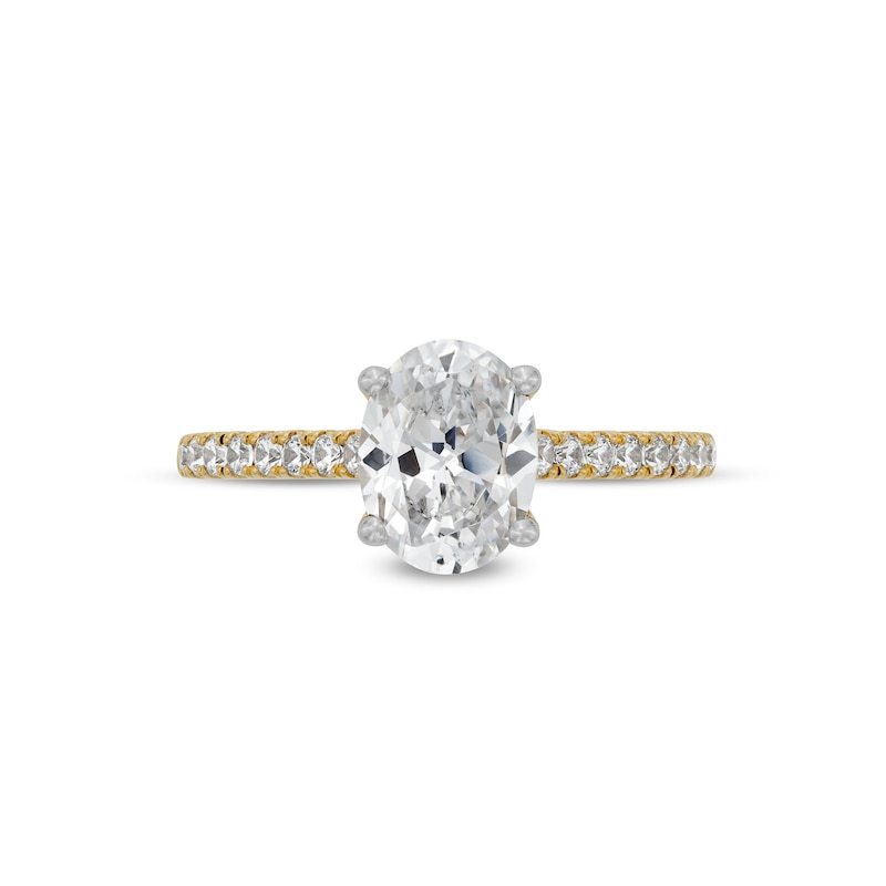 Main Image 4 of 1-3/4 CT. T.W. Certified Oval Lab-Grown Diamond Engagement Ring in 14K Gold (F/VS2)