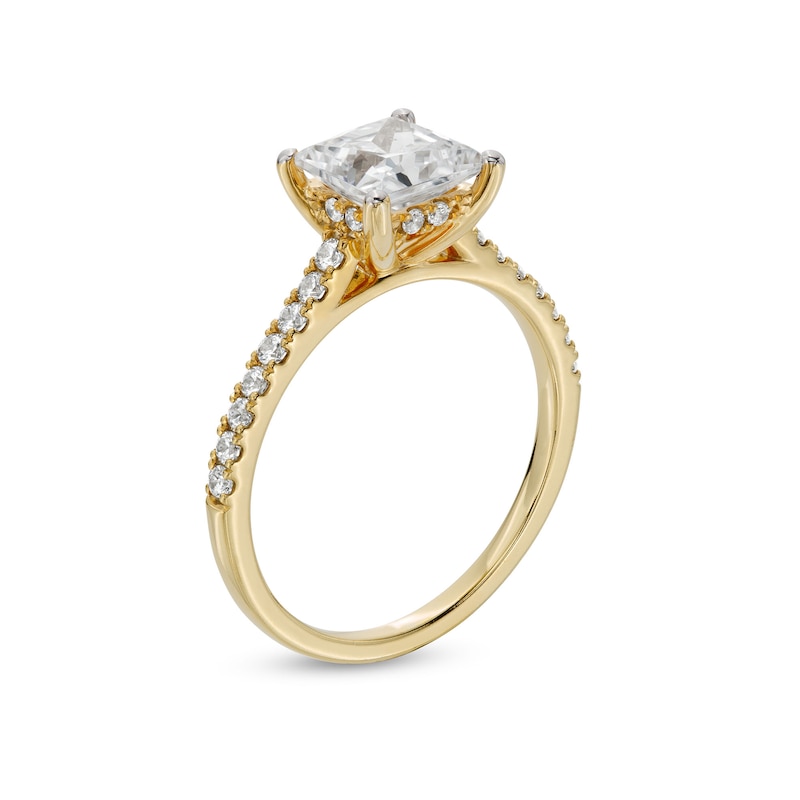 Main Image 3 of 1-3/4 CT. T.W. Certified Princess-Cut Lab-Grown Diamond Engagement Ring in 14K Gold (F/VS2)