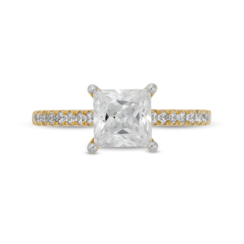 Main Image 4 of 1-3/4 CT. T.W. Certified Princess-Cut Lab-Grown Diamond Engagement Ring in 14K Gold (F/VS2)