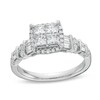 Thumbnail Image 1 of 1 CT. T.W. Princess-Cut Diamond Quad Engagement Ring in 14K White Gold