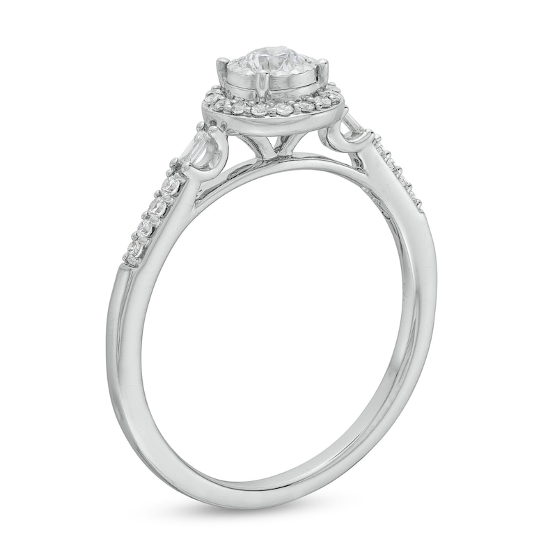 Main Image 3 of 1/3 CT. T.W. Diamond Halo Engagement Ring in 10K White Gold