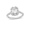 Thumbnail Image 1 of 2 CT. T.W. Certified Emerald-Cut Lab-Grown Diamond Frame Engagement Ring in 14K White Gold (F/VS2)