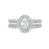 Thumbnail Image 4 of 1-3/4 CT. T.W. Certified Oval Lab-Grown Diamond Frame Triple Row Engagement Ring in 14K White Gold (F/VS2)