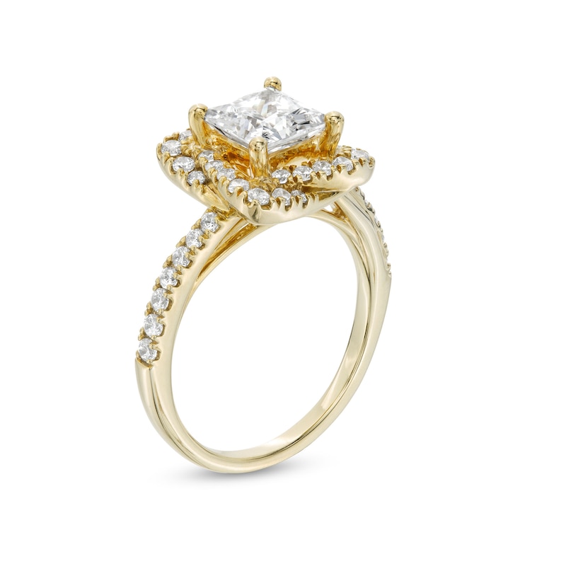 Main Image 3 of 2 CT. T.W. Certified Princess-Cut Lab-Grown Diamond Twist Frame Engagement Ring in 14K Gold (F/VS2)