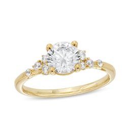 1-1/5 CT. T.W. Certified Lab-Grown Diamond Tri-Sides Engagement Ring in 14K Gold (F/VS2)