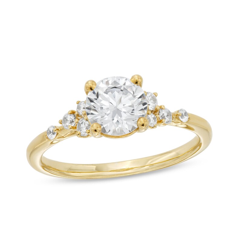 Main Image 1 of 1-1/5 CT. T.W. Certified Lab-Grown Diamond Tri-Sides Engagement Ring in 14K Gold (F/VS2)