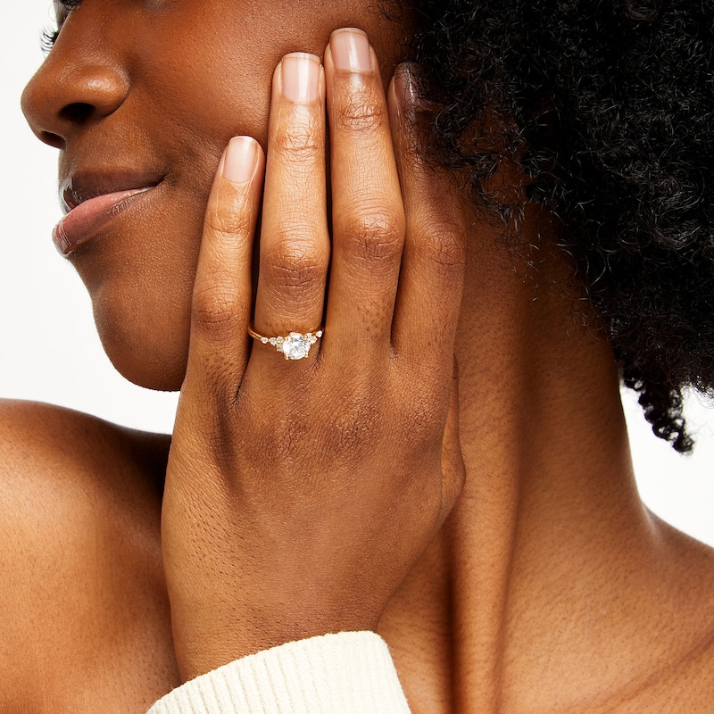 Main Image 2 of 1-1/5 CT. T.W. Certified Lab-Grown Diamond Tri-Sides Engagement Ring in 14K Gold (F/VS2)