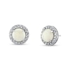 Thumbnail Image 0 of 7.0mm Opal and 1/3 CT. T.W. Diamond Frame Stud Earrings in 14K White Gold