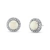 Thumbnail Image 1 of 7.0mm Opal and 1/3 CT. T.W. Diamond Frame Stud Earrings in 14K White Gold