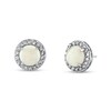 Thumbnail Image 0 of 7.0mm Opal and 1/3 CT. T.W. Diamond Frame Stud Earrings in 14K White Gold