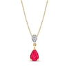 Thumbnail Image 1 of Pear-Shaped Ruby and Diamond Accent Drop Pendant in 14K Gold