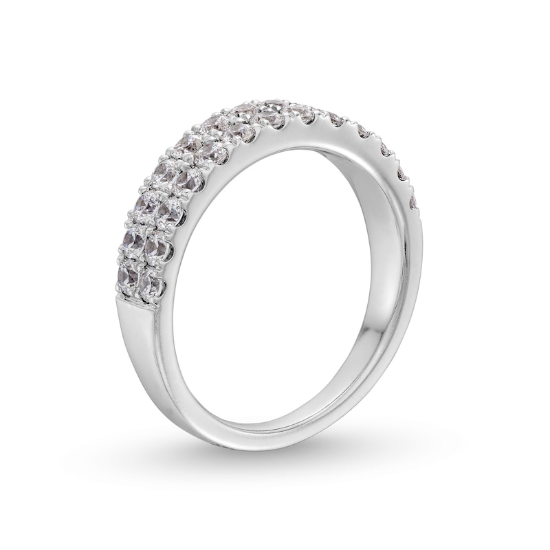 Main Image 3 of 1 CT. T.W. Diamond Double-Row Anniversary Band in 14K White Gold