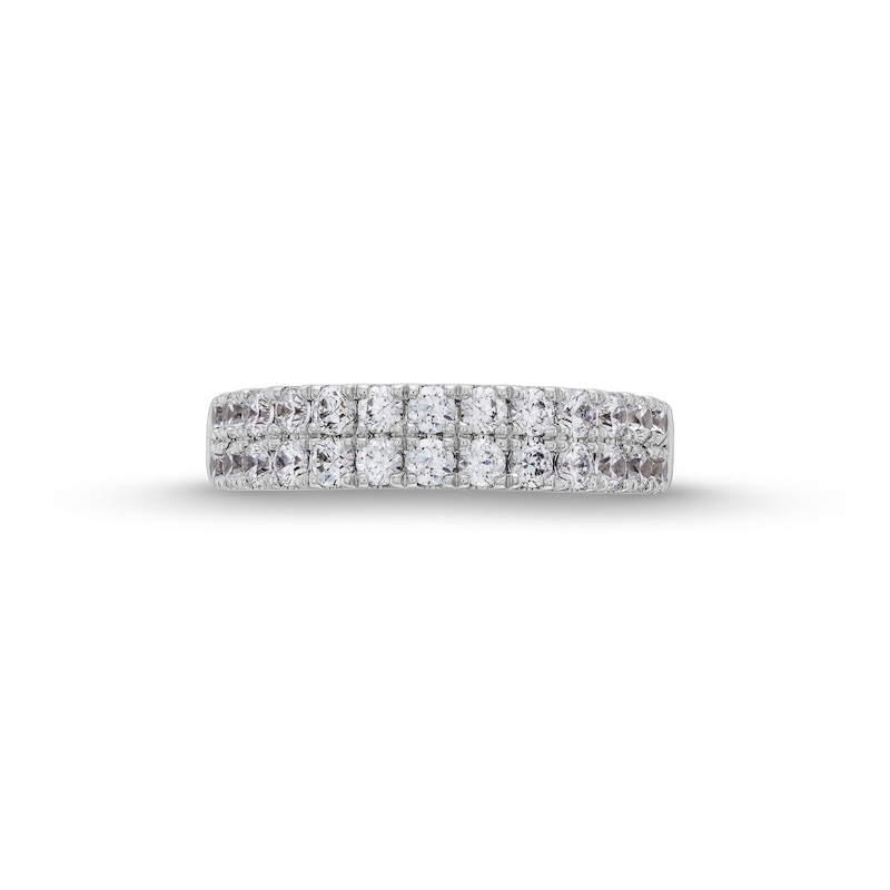 Main Image 4 of 1 CT. T.W. Diamond Double-Row Anniversary Band in 14K White Gold