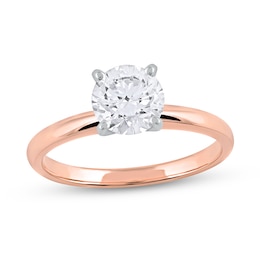1 CT. Certified Lab-Grown Diamond Solitaire Engagement Ring in 14K Rose Gold (F/VS2)