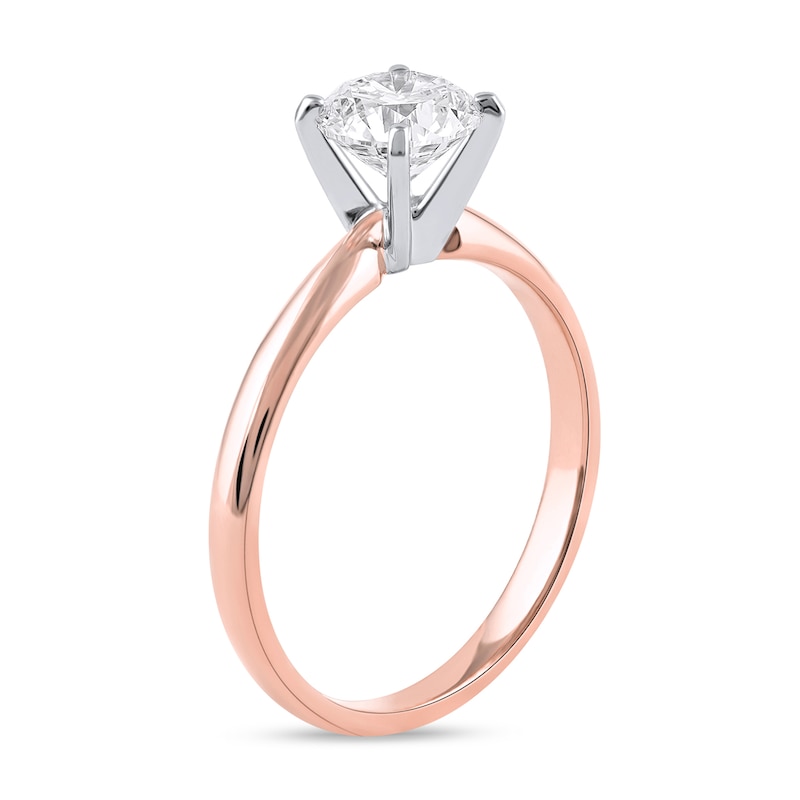 Main Image 2 of 1 CT. Certified Lab-Grown Diamond Solitaire Engagement Ring in 14K Rose Gold (F/VS2)