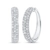 Thumbnail Image 2 of 2 CT. T.W. Diamond Triple Row Hoop Earrings in 14K White Gold