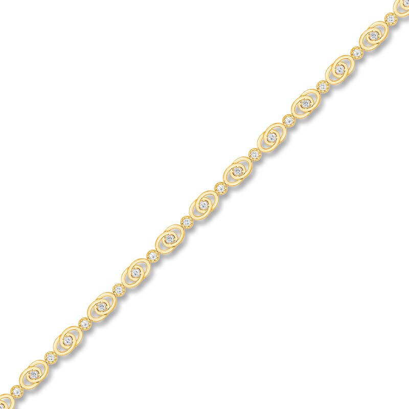 1 CT. T.W. Diamond Interlocking Oval Link Bracelet in 10K Gold