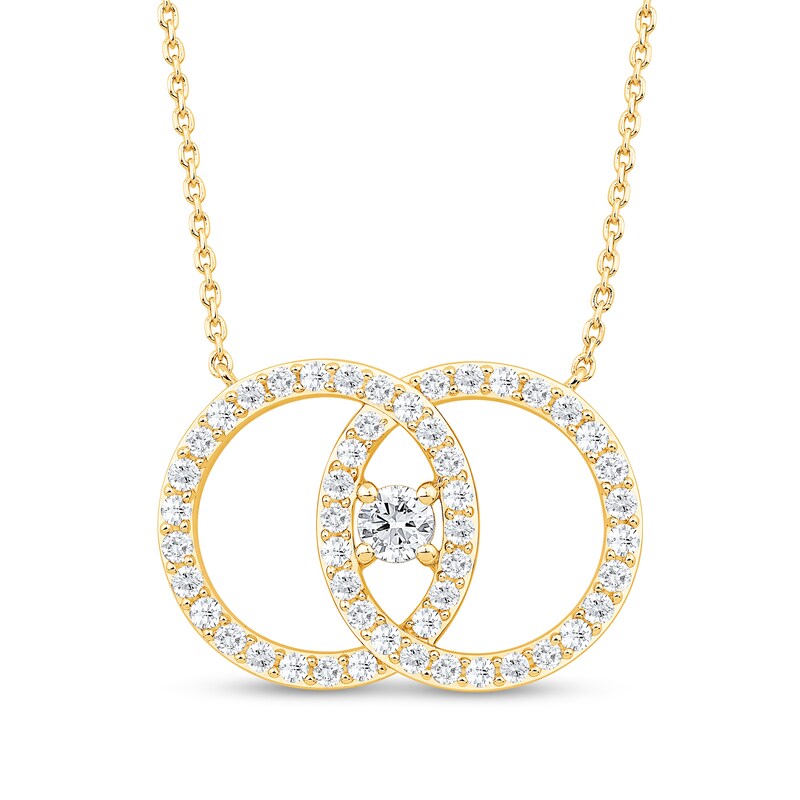 Main Image 1 of 1 CT. T.W. Diamond Interlocking Circles Necklace in 10K Gold